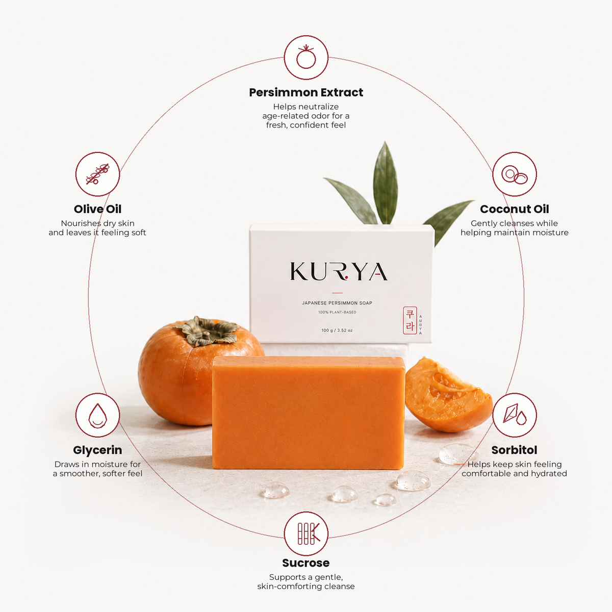 Kurya persimmon soap key ingredients
